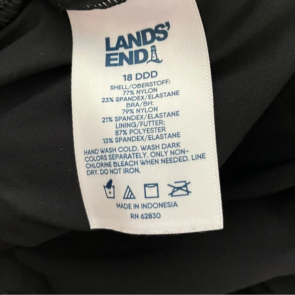 LANDS' END Plus Size Tankini Swim Top Underwire UPF 50+ 18DDD TOP ONLY Resort